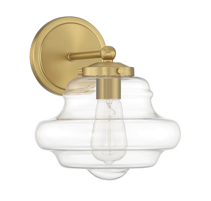 Meridian M90091NB One Light Wall Sconce, Natural Brass
