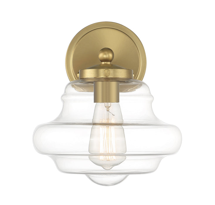 Meridian M90091NB One Light Wall Sconce, Natural Brass