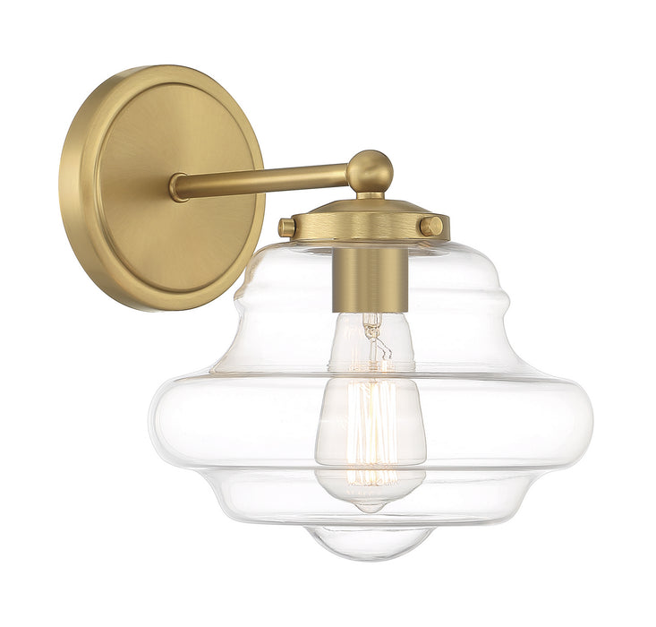 Meridian M90091NB One Light Wall Sconce, Natural Brass