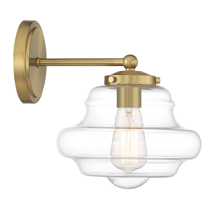 Meridian M90091NB One Light Wall Sconce, Natural Brass