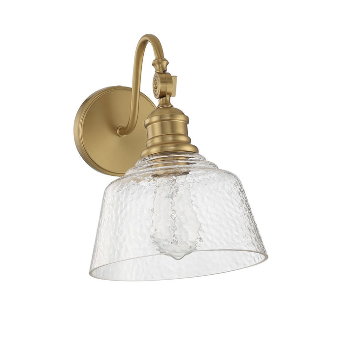 Meridian M90092NB One Light Wall Sconce, Natural Brass
