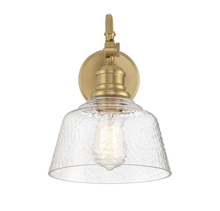 Meridian M90092NB One Light Wall Sconce, Natural Brass