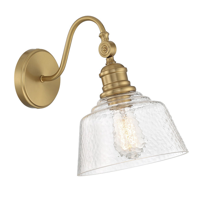 Meridian M90092NB One Light Wall Sconce, Natural Brass