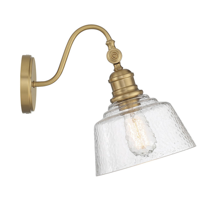 Meridian M90092NB One Light Wall Sconce, Natural Brass