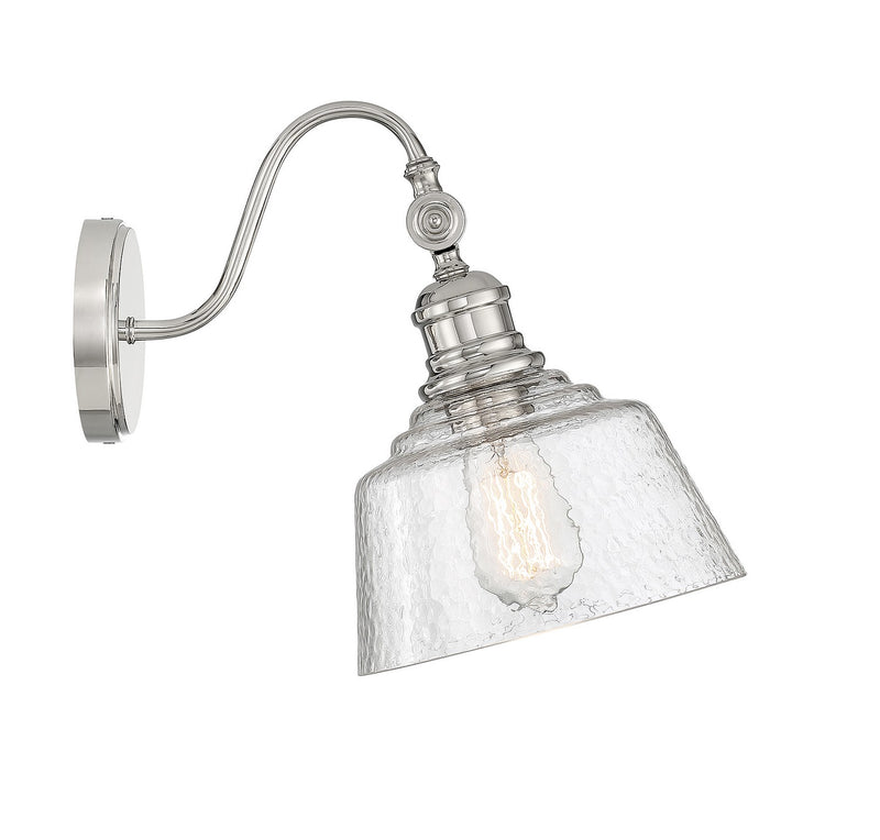 Meridian M90092PN One Light Wall Sconce, Polished Nickel