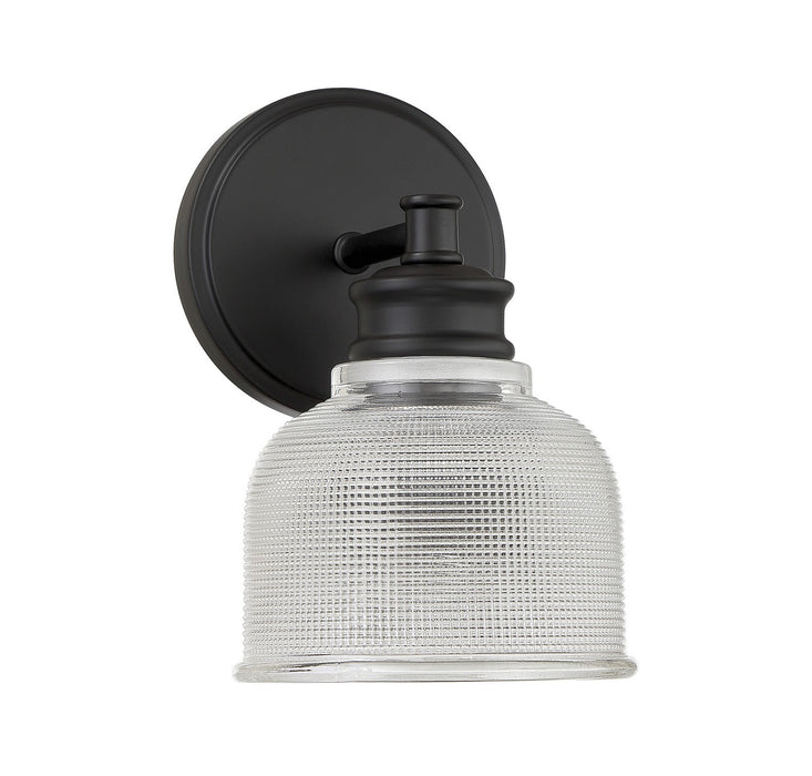 Meridian M90093MBK One Light Wall Sconce, Matte Black