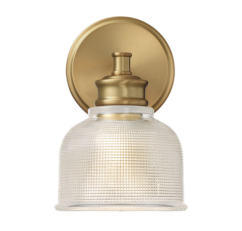 Meridian M90093NB One Light Wall Sconce, Natural Brass