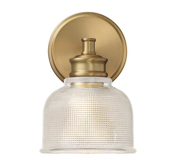 Meridian M90093NB One Light Wall Sconce, Natural Brass