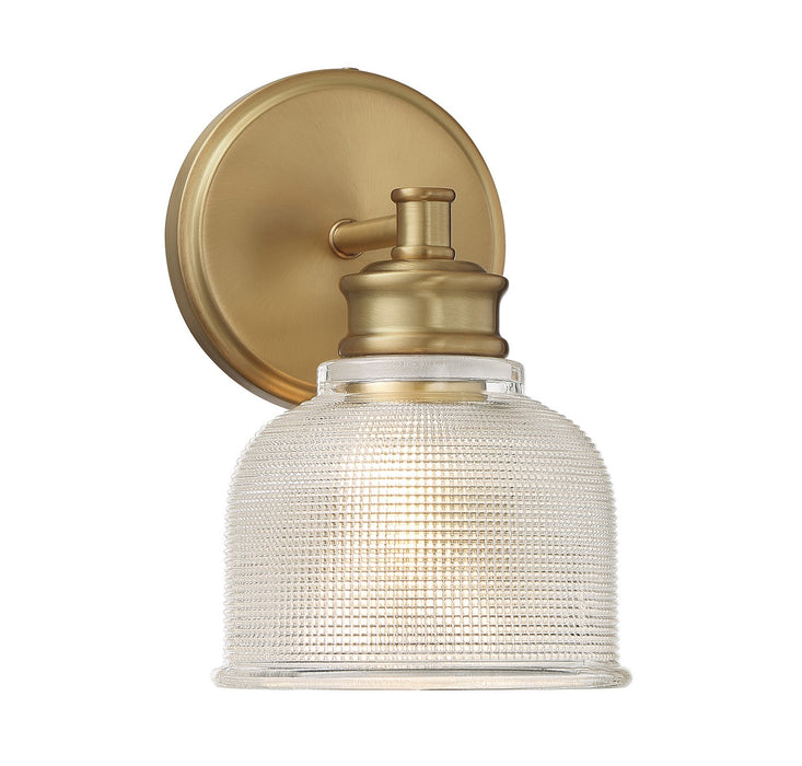 Meridian M90093NB One Light Wall Sconce, Natural Brass