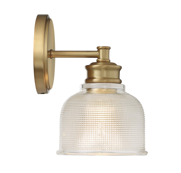 Meridian M90093NB One Light Wall Sconce, Natural Brass