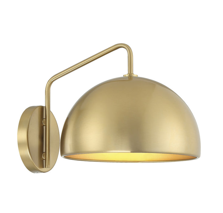 Meridian M90094NB One Light Wall Sconce, Natural Brass