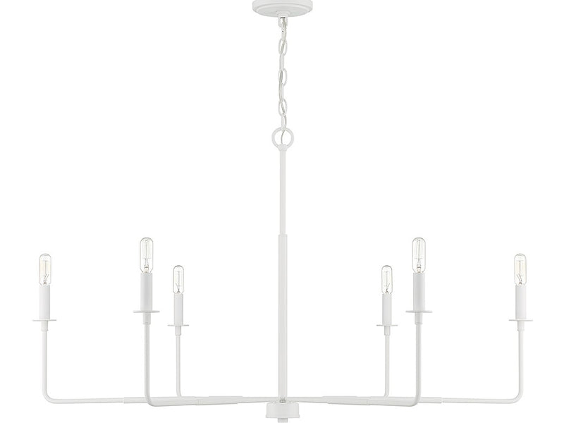 Savoy House 1-2221-6-83 Six Light Chandelier, Bisque White