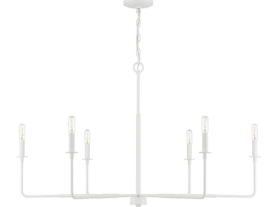 Savoy House 1-2221-6-83 Six Light Chandelier, Bisque White