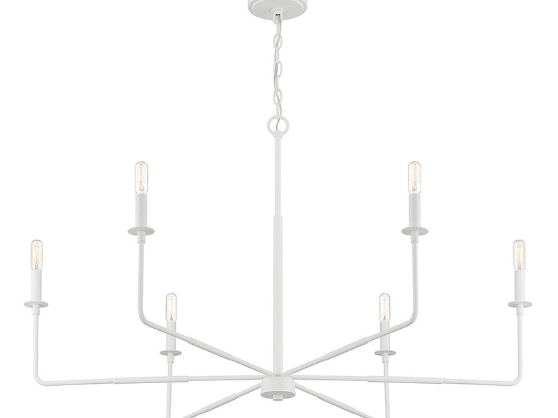 Savoy House 1-2221-6-83 Six Light Chandelier, Bisque White