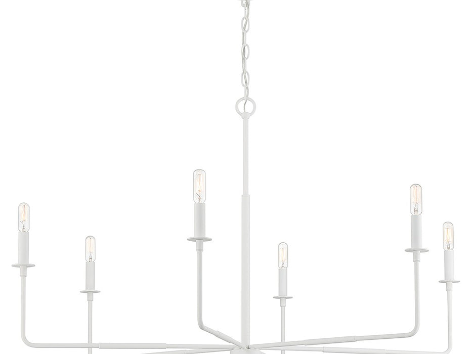Savoy House 1-2221-6-83 Six Light Chandelier, Bisque White