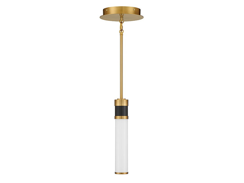 Savoy House 7-1643-1-143 LED Mini Pendant, Matte Black with Warm Brass