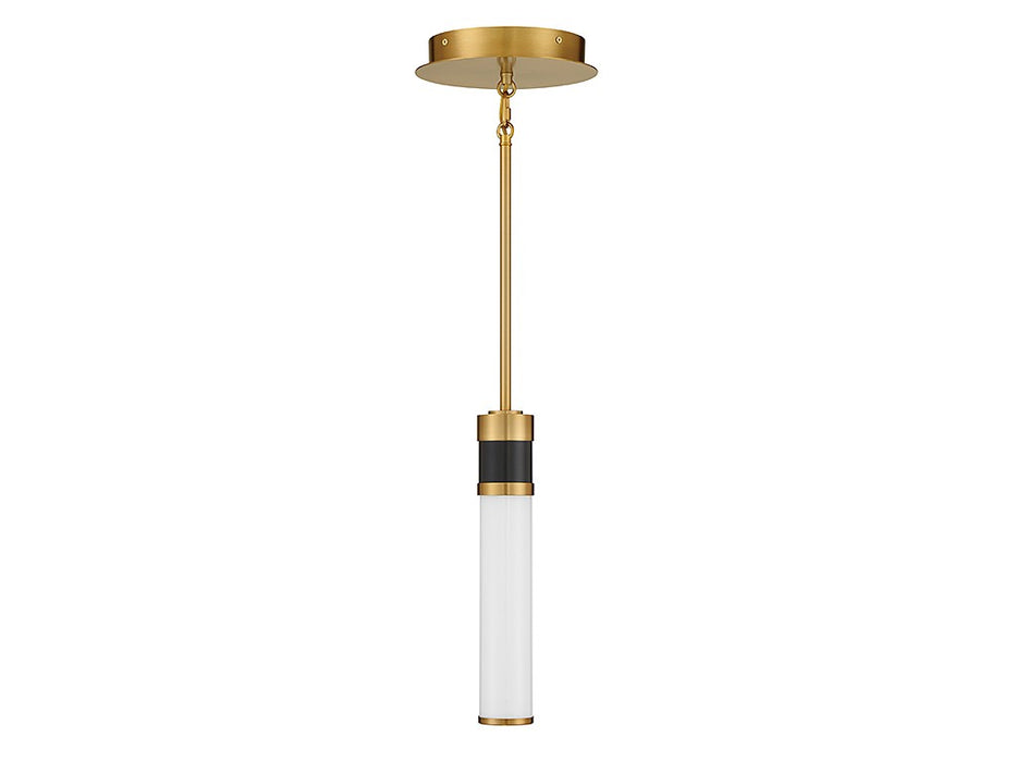 Savoy House 7-1643-1-143 LED Mini Pendant, Matte Black with Warm Brass