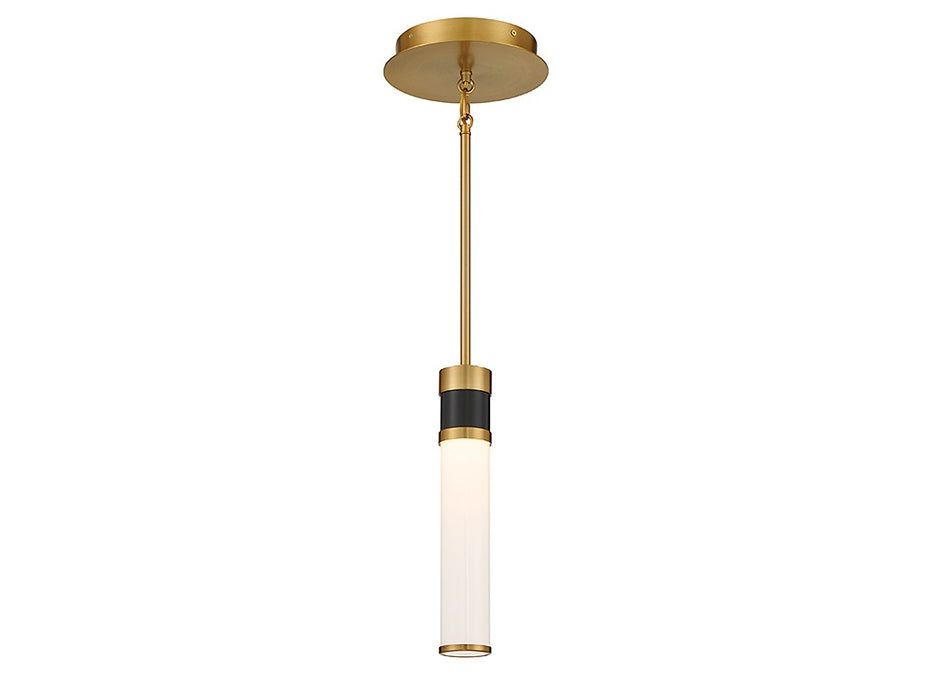 Savoy House 7-1643-1-143 LED Mini Pendant, Matte Black with Warm Brass