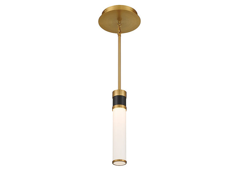 Savoy House 7-1643-1-143 LED Mini Pendant, Matte Black with Warm Brass