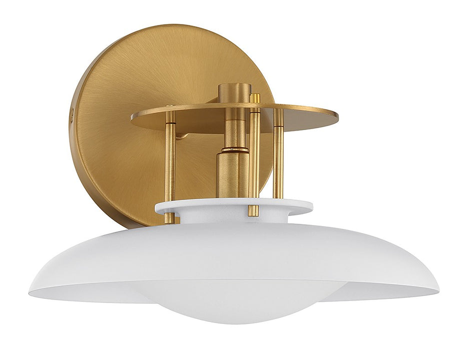 Savoy House 9-1686-1-142 One Light Wall Sconce, White with Warm Brass