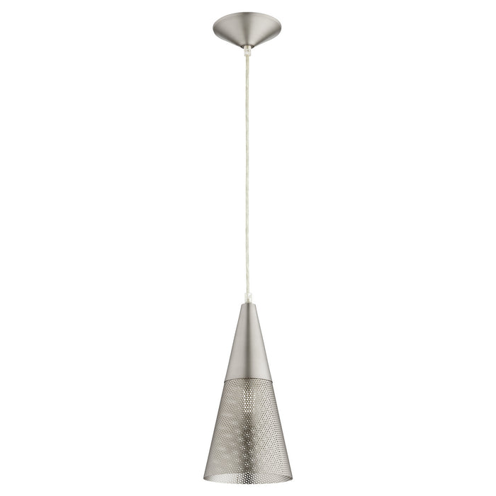 Quorum 1316-65 One Light Pendant, Satin Nickel