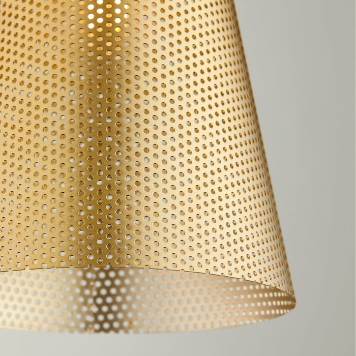 Quorum 1316-80 One Light Pendant, Aged Brass