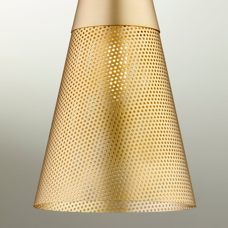 Quorum 1316-80 One Light Pendant, Aged Brass