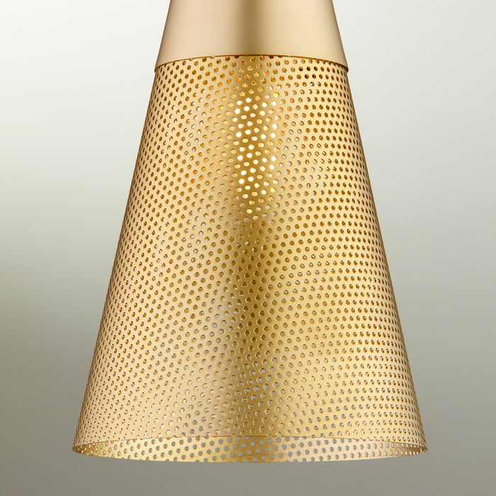 Quorum 1316-80 One Light Pendant, Aged Brass