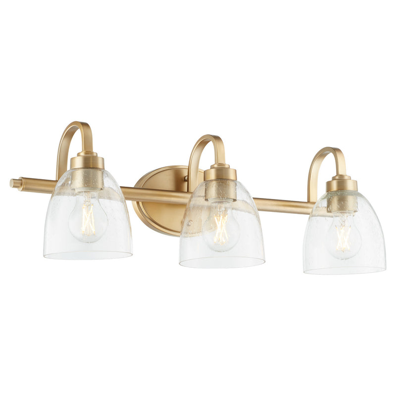 Quorum 5060-3-280 Three Light Vanity, Aged Brass