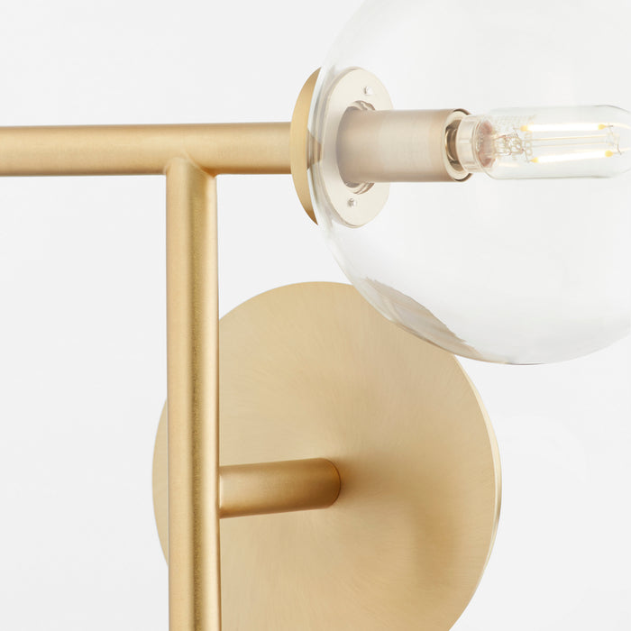 Quorum 5132-2-80 Two Light Wall Mount, Aged Brass