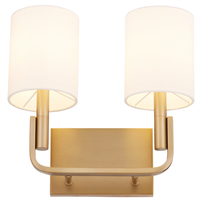 Quorum 5210-2-80 Two Light Wall Mount, Aged Brass