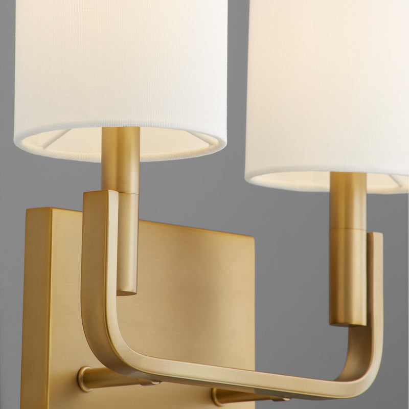 Quorum 5210-2-80 Two Light Wall Mount, Aged Brass