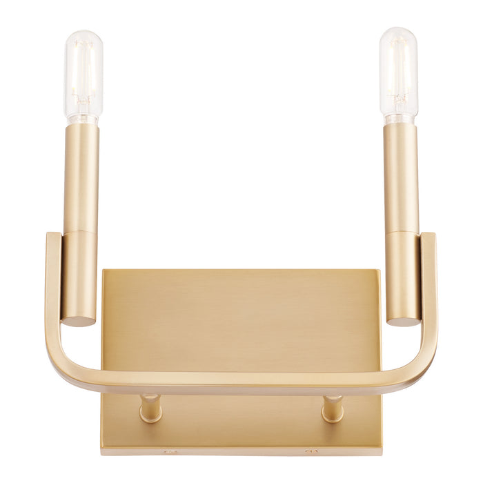 Quorum 5210-2-80 Two Light Wall Mount, Aged Brass