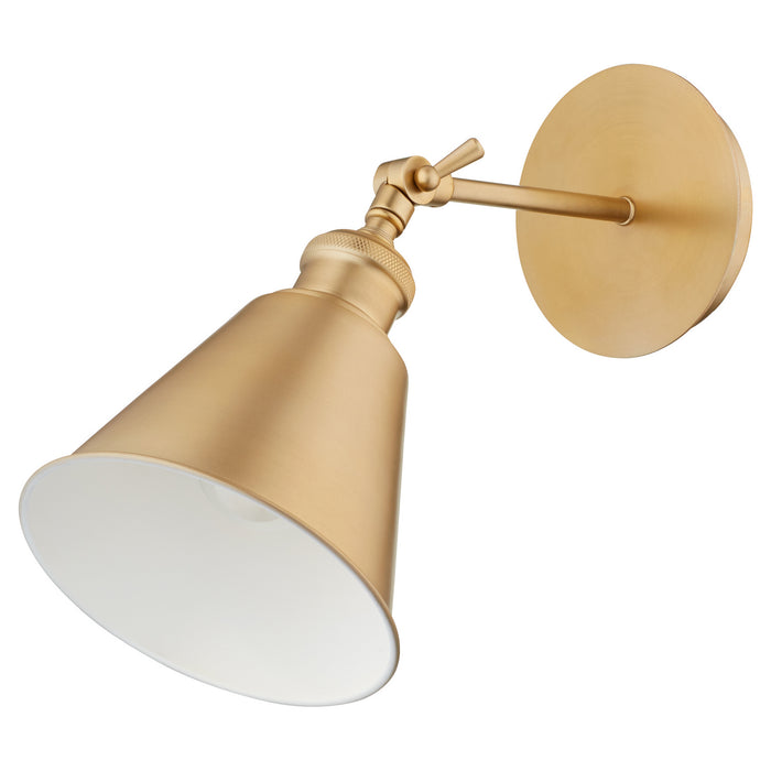 Quorum 5390-80 One Light Wall Mount, Aged Brass