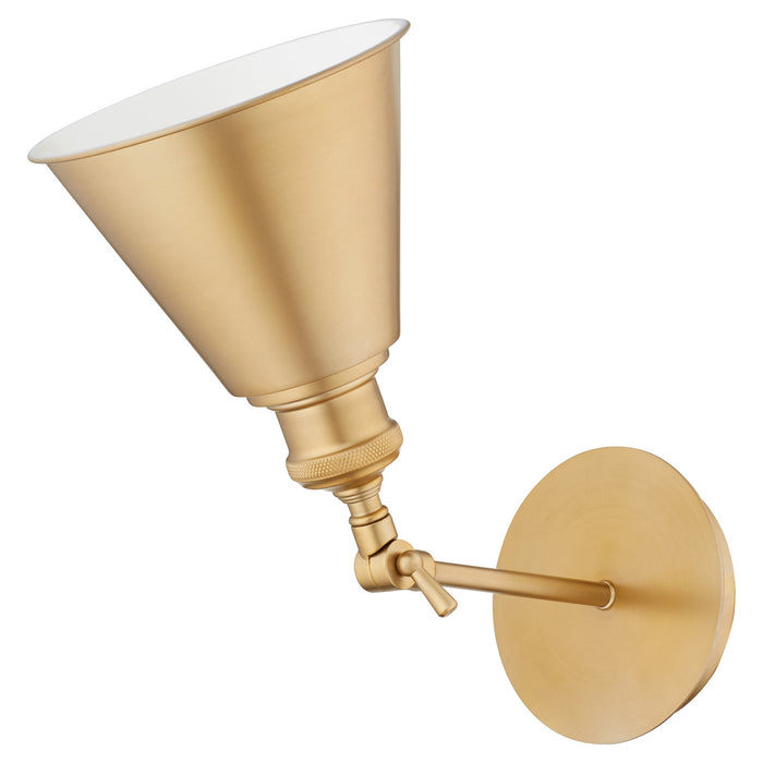 Quorum 5390-80 One Light Wall Mount, Aged Brass