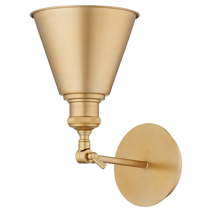 Quorum 5390-80 One Light Wall Mount, Aged Brass
