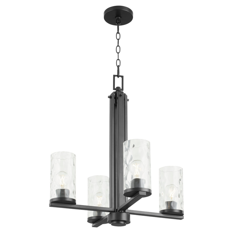 Quorum 6111-4-59 Four Light Chandelier, Matte Black
