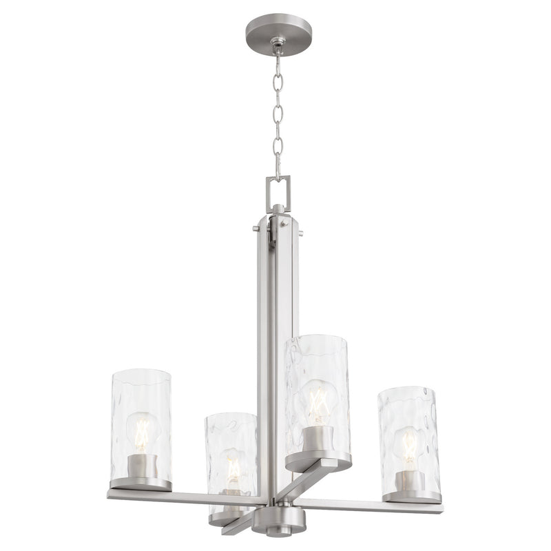 Quorum 6111-4-65 Four Light Chandelier, Satin Nickel