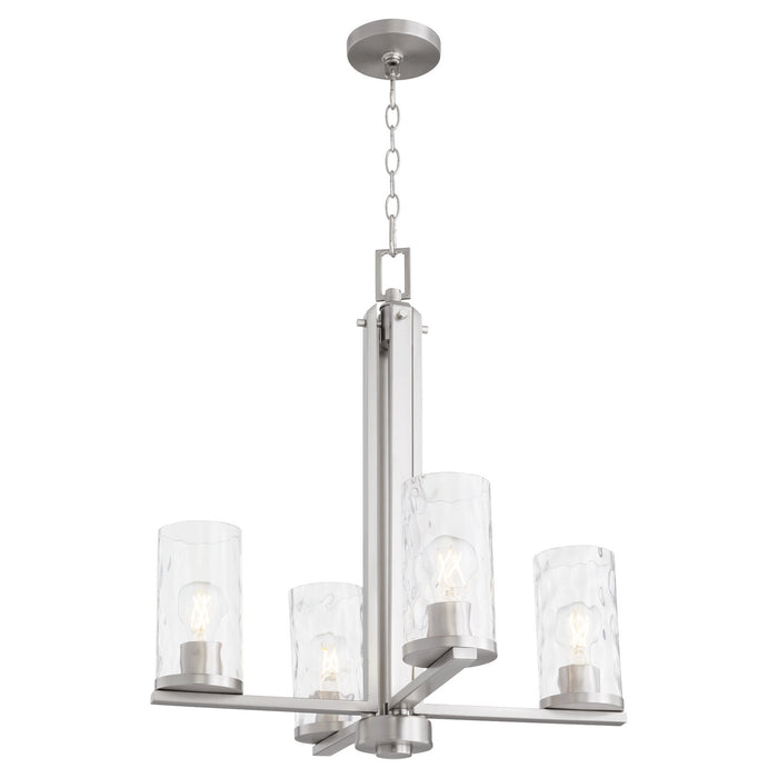 Quorum 6111-4-65 Four Light Chandelier, Satin Nickel
