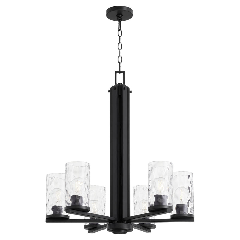 Quorum 6111-6-59 Six Light Chandelier, Matte Black