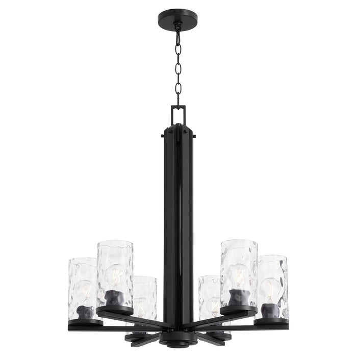 Quorum 6111-6-59 Six Light Chandelier, Matte Black