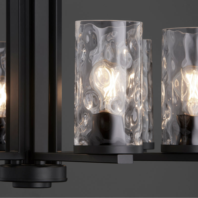 Quorum 6111-6-59 Six Light Chandelier, Matte Black