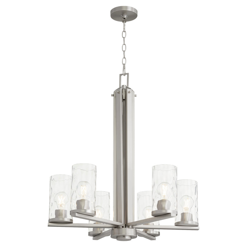 Quorum 6111-6-65 Six Light Chandelier, Satin Nickel