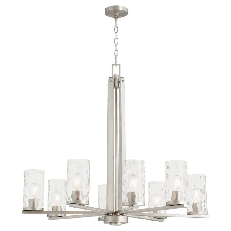 Quorum 6111-8-65 Eight Light Chandelier, Satin Nickel