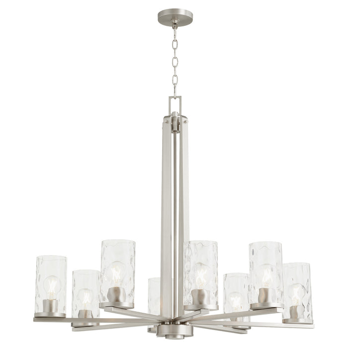 Quorum 6111-8-65 Eight Light Chandelier, Satin Nickel