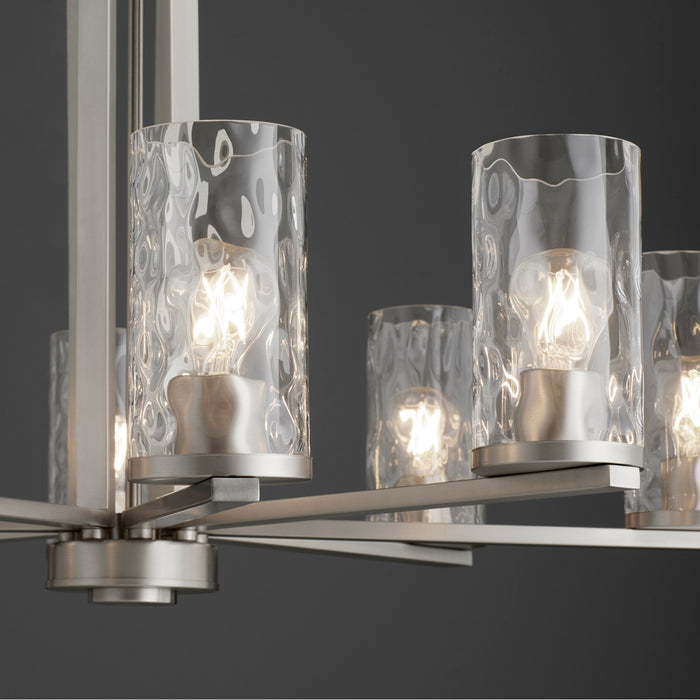 Quorum 6111-8-65 Eight Light Chandelier, Satin Nickel
