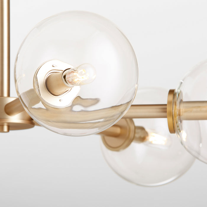 Quorum 6132-6-80 Six Light Chandelier, Aged Brass
