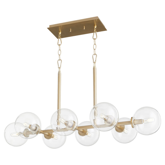 Quorum 6132-8-80 Eight Light Chandelier, Aged Brass