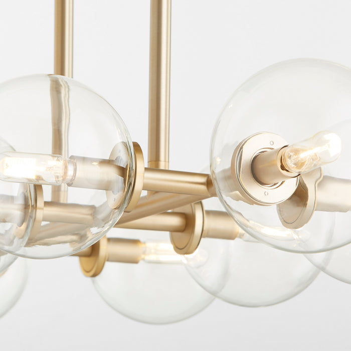 Quorum 6132-8-80 Eight Light Chandelier, Aged Brass