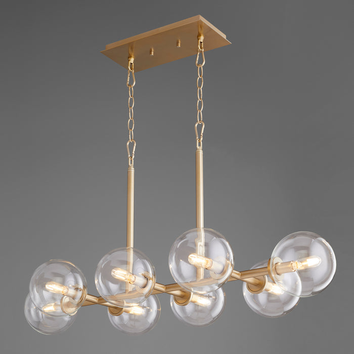 Quorum 6132-8-80 Eight Light Chandelier, Aged Brass